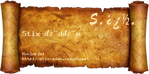 Stix Ádám névjegykártya
